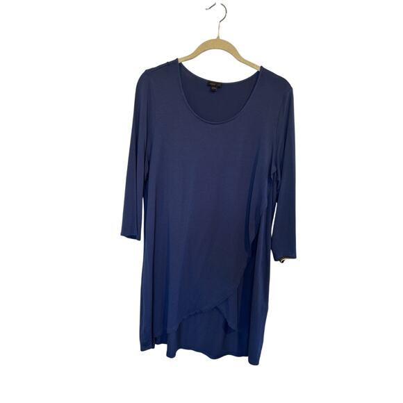 J Jill Wearever Collection Blue Tunic Size Large Minimalist Classic Casual - Picture 1 of 7